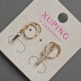 Earrings Xuping cross-shaped with white crystals, diameter 7×12 mm ±, length 23 mm ±, 18K gold plating