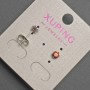 Xuping Stud Earrings with Red Crystal, 4 mm Diameter, Rhodium-Plated