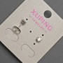 Xuping Stud Earrings with White Crystal, 4 mm Diameter, Rhodium-Plated