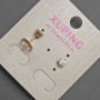 Xuping Stud Earrings with White Rhinestones, 4 mm Diameter, 18K Gold Plated