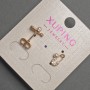 Xuping Stud Earrings with Pearl and White Rhinestones