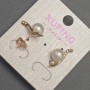 Xuping Stud Earrings with White Crystals and Pearl, 9 mm Diameter, 20 mm Length, 18K Gold Plating