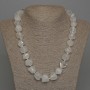 Rock Crystal Necklace with Natural Stone, Faceted Beads, 14x14 mm diameter, ± with clasp, length 50 cm