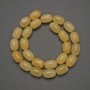 Yellow Agate Barrel Beads, Natural Stone, diameter 14×10 mm ±, on thread, length about 39 cm