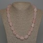 Necklace Pink Quartz, Natural Stone, Faceted Beads, 16×13 mm, +/- with Clasp, Length 50 cm