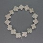 White quartz beads, natural stone shamrock, diameter 14x14mm±, length 20cm±