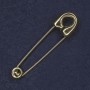 Brooch Pin 17x72 mm ± Gold-tone Metal