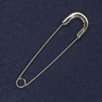 Brooch Pin 20x77mm ± Silver-Toned Metal