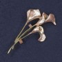Calla Brooch with pink enamel and crystals on gold-tone metal 35x60mm+