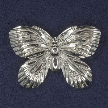 Butterfly Brooch, silver-toned metal, 42x30 mm+