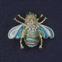 Bee Brooch with Blue Enamel and Rhinestones