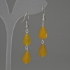 Earrings with tinted quartz drop 8x12 mm, length 50 mm