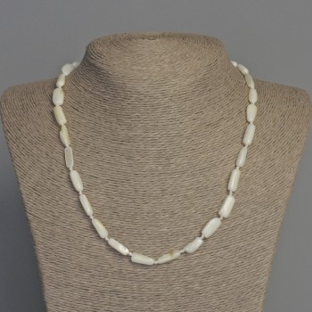 Mother-of-pearl necklace, faceted beads, diameter 14x6 mm, length 50 cm