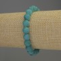 Aquamarine bracelet with smooth beads, 8 mm diameter, 18 cm length, stretch bracelet