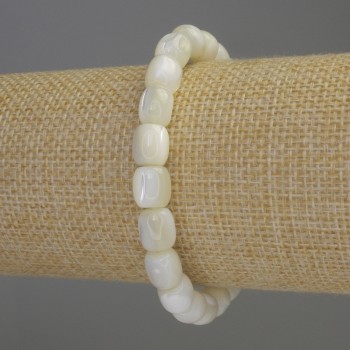 Barrel-shaped Pearl Bracelet, diameter 8×7.5 mm, length 18 cm, stretch