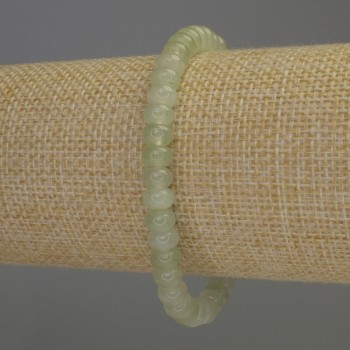 Jade Rondelle Bracelet, 6x4 mm, length 18 cm, stretch