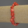 Orange Coral Faceted Bead Bracelet, diameter 7-10×9 mm, length 18 cm, stretch
