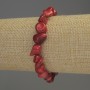 Faceted Coral Bracelet, diameter 7–10×9 mm, length 18 cm, stretch