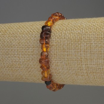 Amber Chip Stretch Bracelet 7-9×5 mm, 18 cm