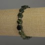 Canadian Jadeite Cells Bracelet, diameter about 8 mm, with 3 mm seed beads, length 18 cm, stretchy