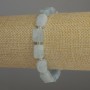 Aquamarine Rectangle Bracelet, 12x8 mm rectangles, 3 mm seed beads, 18 cm stretch