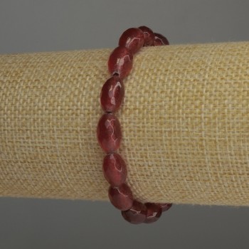 Tourmaline Bracelet - Faceted Beads, Bead Diameter 12×7.5 mm, Length 18 cm (stretch)