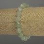 Jade bracelet with facets, 10x9 mm diameter, 18 cm stretch