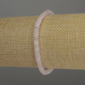 Pink Quartz Rondelle Bracelet, 4.5 × 3 mm, 18 cm stretch