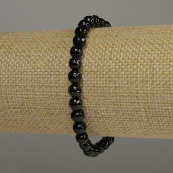 Браслет Агат гранована кулька, діаметр 6мм+-, довжина 18см стрейч