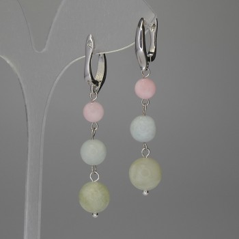 Сережки Асорті гладка кулька 10мм+- 8мм+- 6мм+-, довжина 44мм+