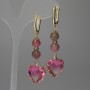 Tourmaline Faceted Ball Earrings, 8mm ±, Heart 17mm ±, Length 58mm ±