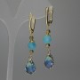 Earrings Aquamarine Faceted Bead 8mm ±, Drop 17x10mm ±, Length 53mm ±