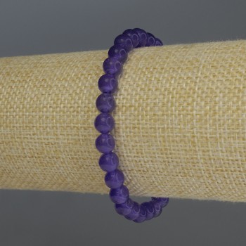 Sugilite bracelet with smooth beads, 6 mm diameter, 18 cm length, stretch bracelet