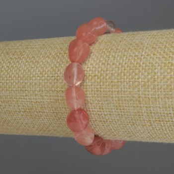 Faceted Chalcedony Bracelet, Bead Size 9–13×9 mm, 18 cm Stretch