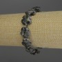 Labradorite Bracelet 'Flower', 15mm diameter +/- with 3mm beads +/-, 18cm stretch