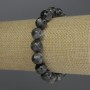 Labradorite bracelet with faceted bead, 10 mm diameter, 18 cm stretch