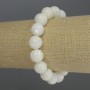 Mother-of-pearl bracelet with a smooth bead, 12 mm diameter, 18 cm stretch