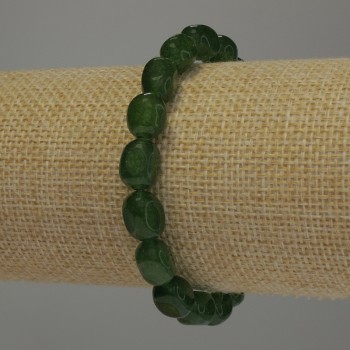 Chrysoprase faceted bracelet, 11x8 mm, 18 cm stretch