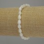 Drop-shaped Mother-of-Pearl Bracelet, 8x5 mm diameter, 18 cm length, elastic