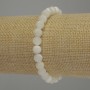 Mother-of-pearl Bracelet with Smooth Beads, 7 mm Diameter, 18 cm Stretch