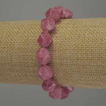 Tourmaline Bracelet with Faceted Beads, 12x10 mm diameter, 18 cm length, stretch