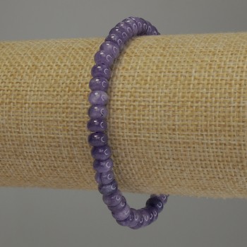 Amethyst Rondelle Bracelet, 7x4 mm diameter, 18 cm stretch