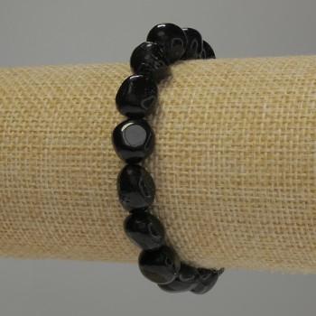 Tumbled Agate Bracelet, diameter 10-13×10 mm, length 18 cm stretch