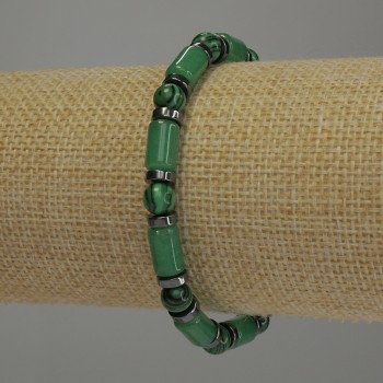 Bracelet 'Assortment' - smooth beads, 6 mm diameter; rondelles 6x2 mm; cylinders 10x6 mm; length 18 cm; stretch