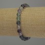 Fluorite Bracelet with Faceted Bead, 6 mm Diameter, 18 cm Length, Stretch