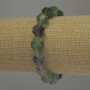 Bracelet Fluorite - Faceted Stones, 12x9 mm, 18 cm stretch