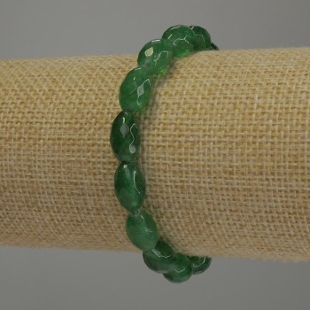 Chrysoprase Bracelet with Faceted Bead, 12x7 mm diameter, 5 mm ±, 18 cm length, stretch