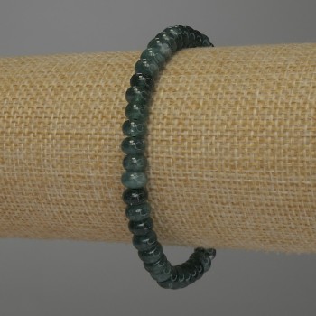 Green Aventurine Rondelle Bracelet, 6x4 mm diameter, 18 cm length, stretch