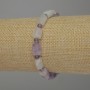 Faceted Amethyst Bracelet with Cylindrical Beads, 10×7 mm diameter, ± 4 mm smooth beads, length 18 cm stretch