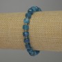 Apatite Faceted Cube Bracelet, 7×6 mm, 18 cm stretch